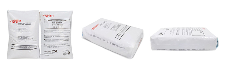 Softening resin filter element